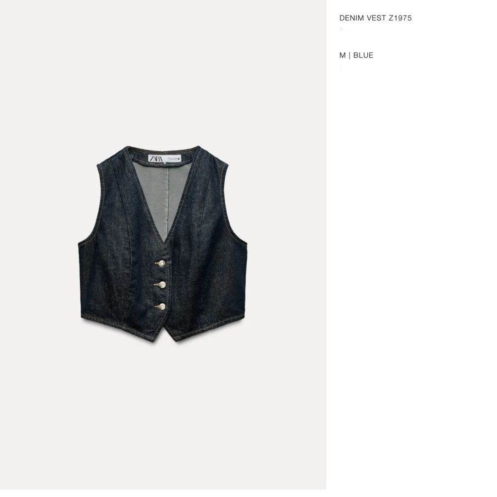 Zara NWT Dark Blue Denim Vest❣️